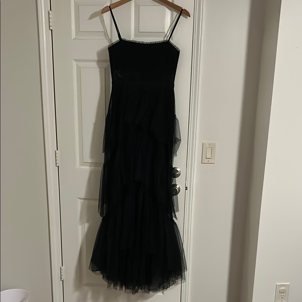 BCBGMaxAzria Black Spaghetti Strap Maxi Gown